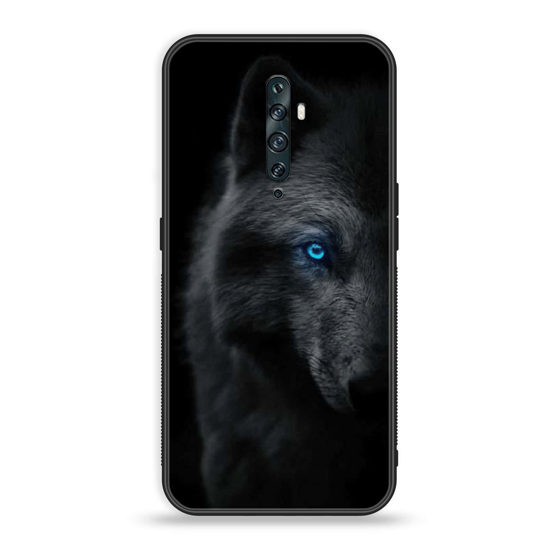 OPPO Reno 2f - Black Art Series - Premium Printed Glass soft Bumper shock Proof Case