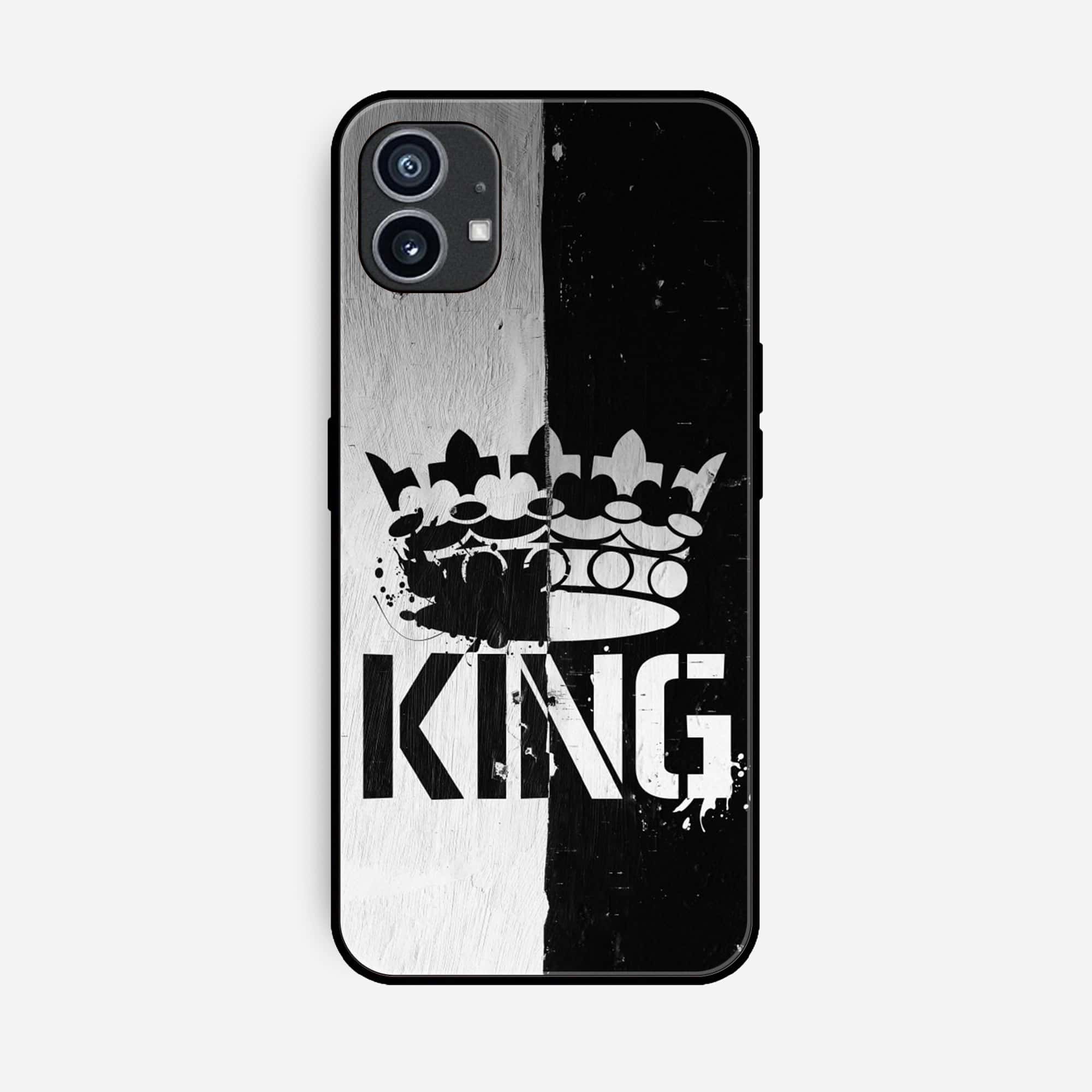 Nothing Phone 1  King Series V2.0 Series Premium Printed Glass soft Bumper shock Proof Case