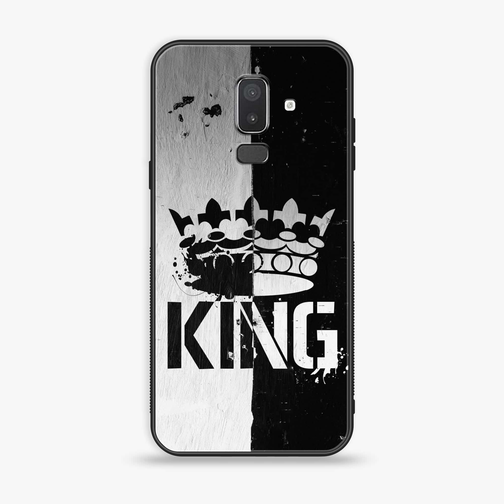 Samsung Galaxy J8 2018 - King Series V 2.0 - Premium Printed Glass soft Bumper shock Proof Case