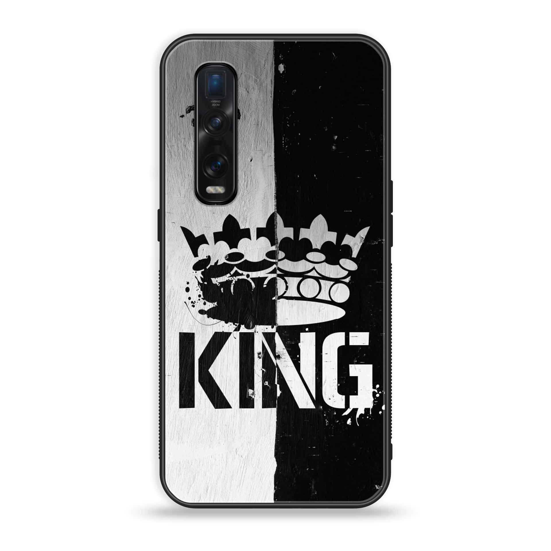 Oppo Find X2 Pro -King Series V2.0 - Premium Printed Glass soft Bumper shock Proof Case