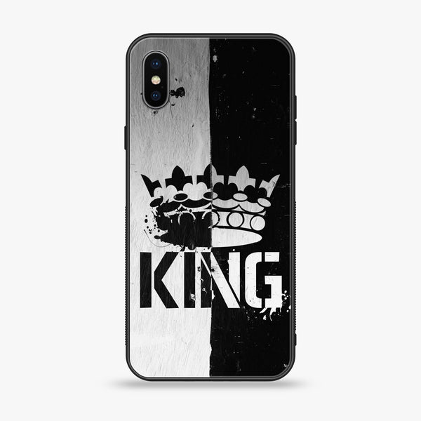 iPhone X/XS - King  v2.0 Design 7  - Premium Printed Glass soft Bumper shock Proof Case CS-22801