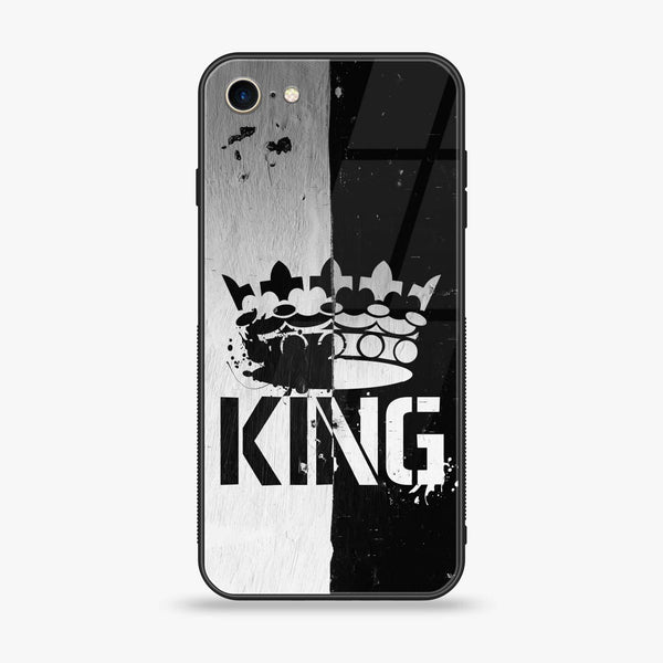 iPhone 6Plus - King Series Design 7 Premium Printed Glass soft Bumper shock Proof Case  CS-18884