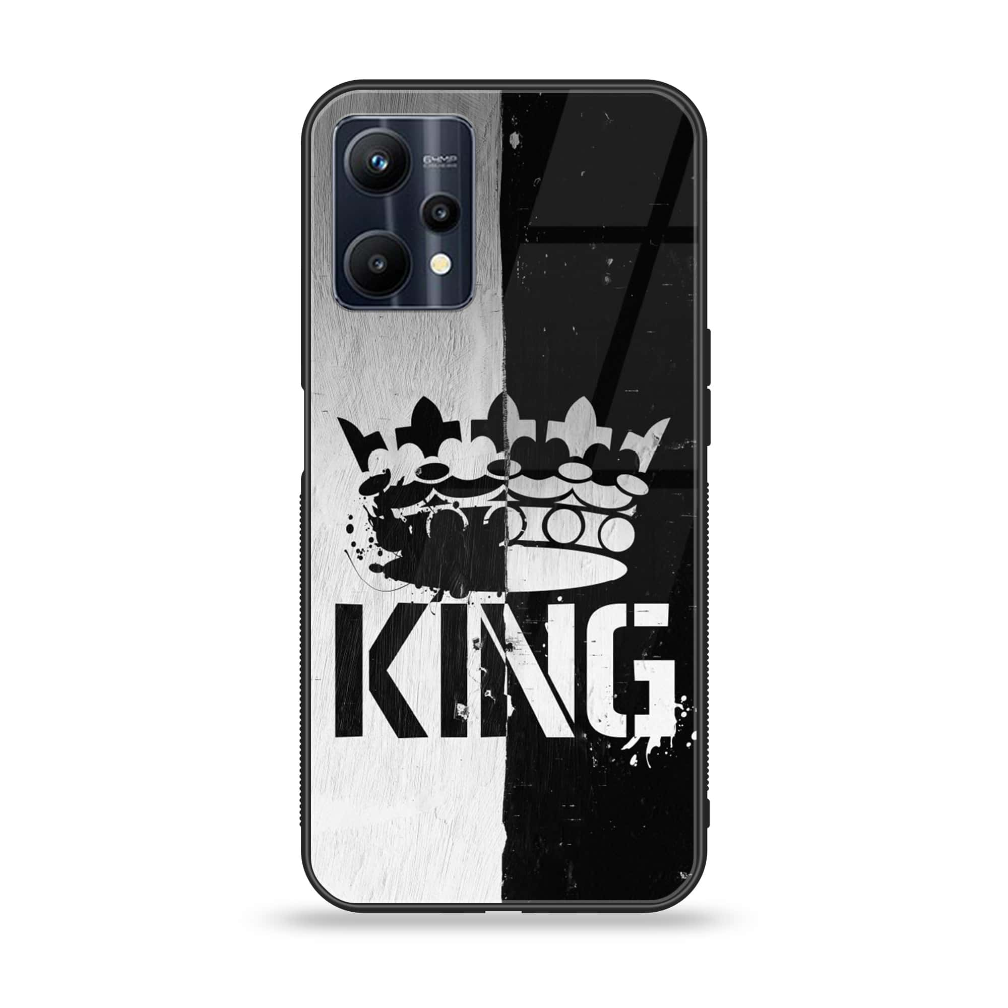 Realme V25 King Series V 2.0 Premium Printed Glass soft Bumper shock Proof Case