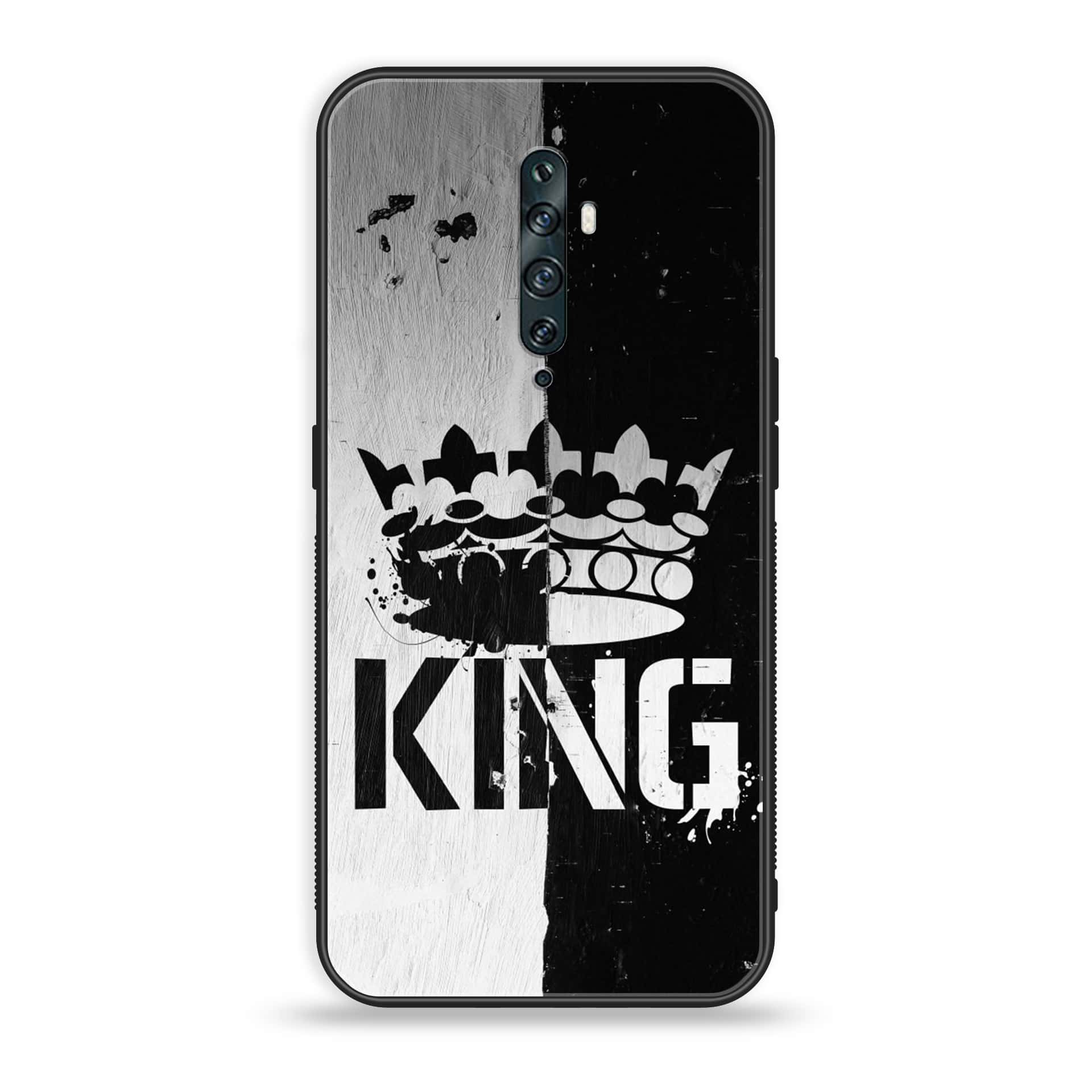 OPPO Reno 2f -King Series V2.0- Premium Printed Glass soft Bumper shock Proof Case