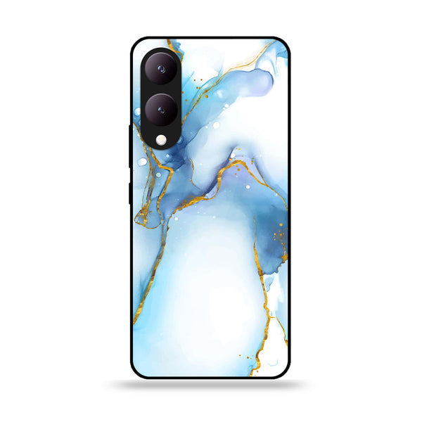 Vivo Y17S - Blue Marble Design 5 V 2.0 - Premium Printed Glass soft Bumper shock Proof Case CS-40256