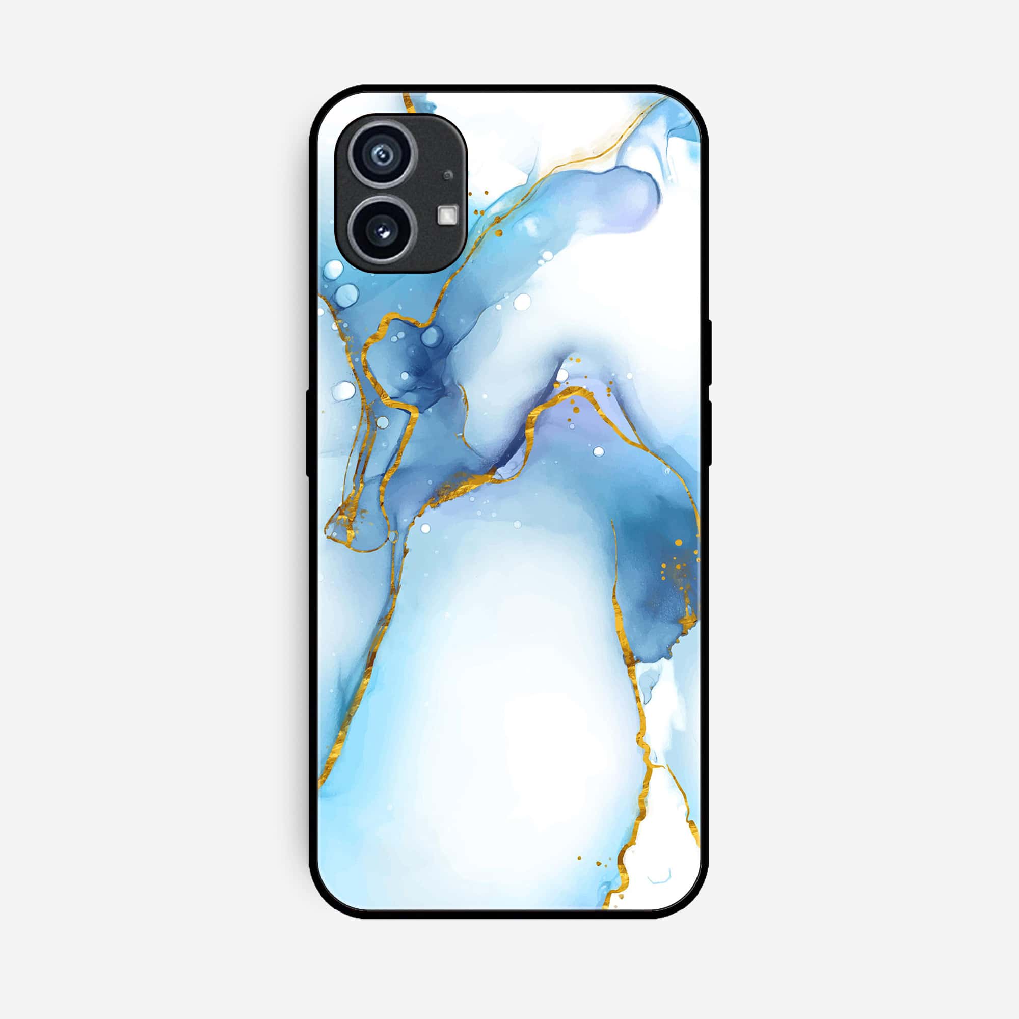 Nothing Phone (1) Blue Marble Series V 2.0 Premium Printed Glass soft Bumper shock Proof Case
