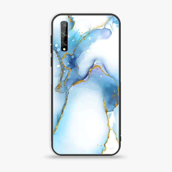 Huawei Y8p - Blue Marble V 2.0 Design 6  - Premium Printed Glass soft Bumper shock Proof Case  CS-24698