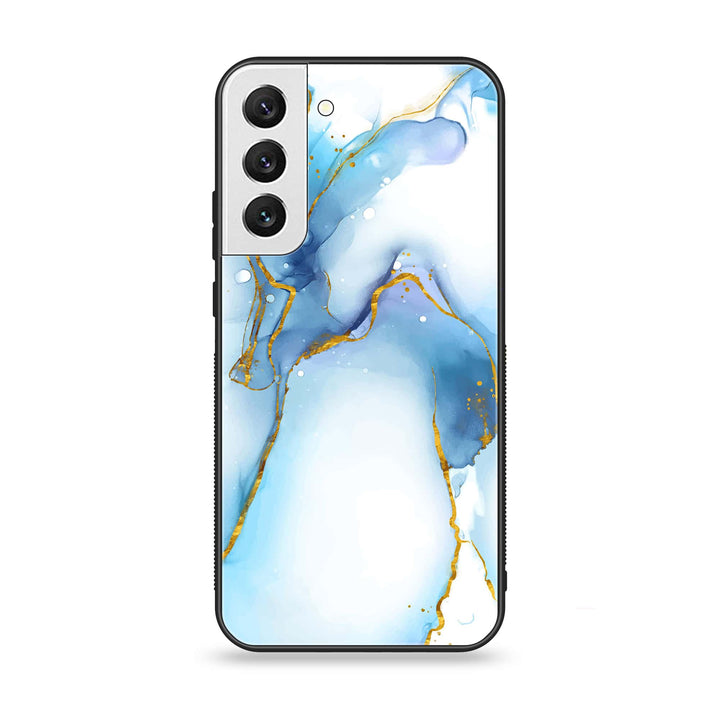 Samsung Galaxy S21 FE - Blue Marble Design 6 V 2.0 - Premium Metal Printed soft Bumper shock Proof Case CS-42530