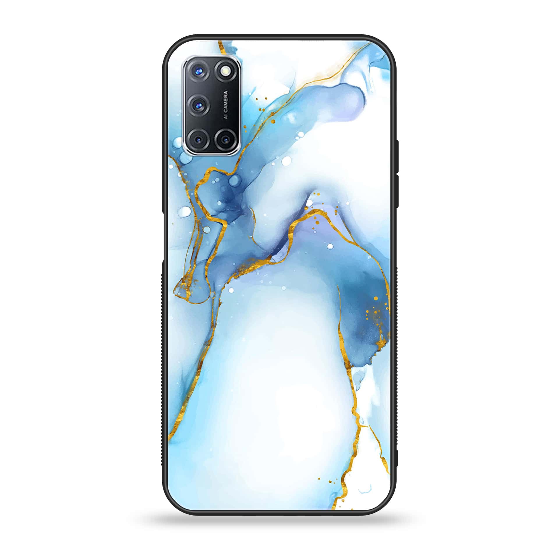 Oppo A52 - Blue Marble Series V 2.0 - Premium Printed Glass soft Bumper shock Proof Case