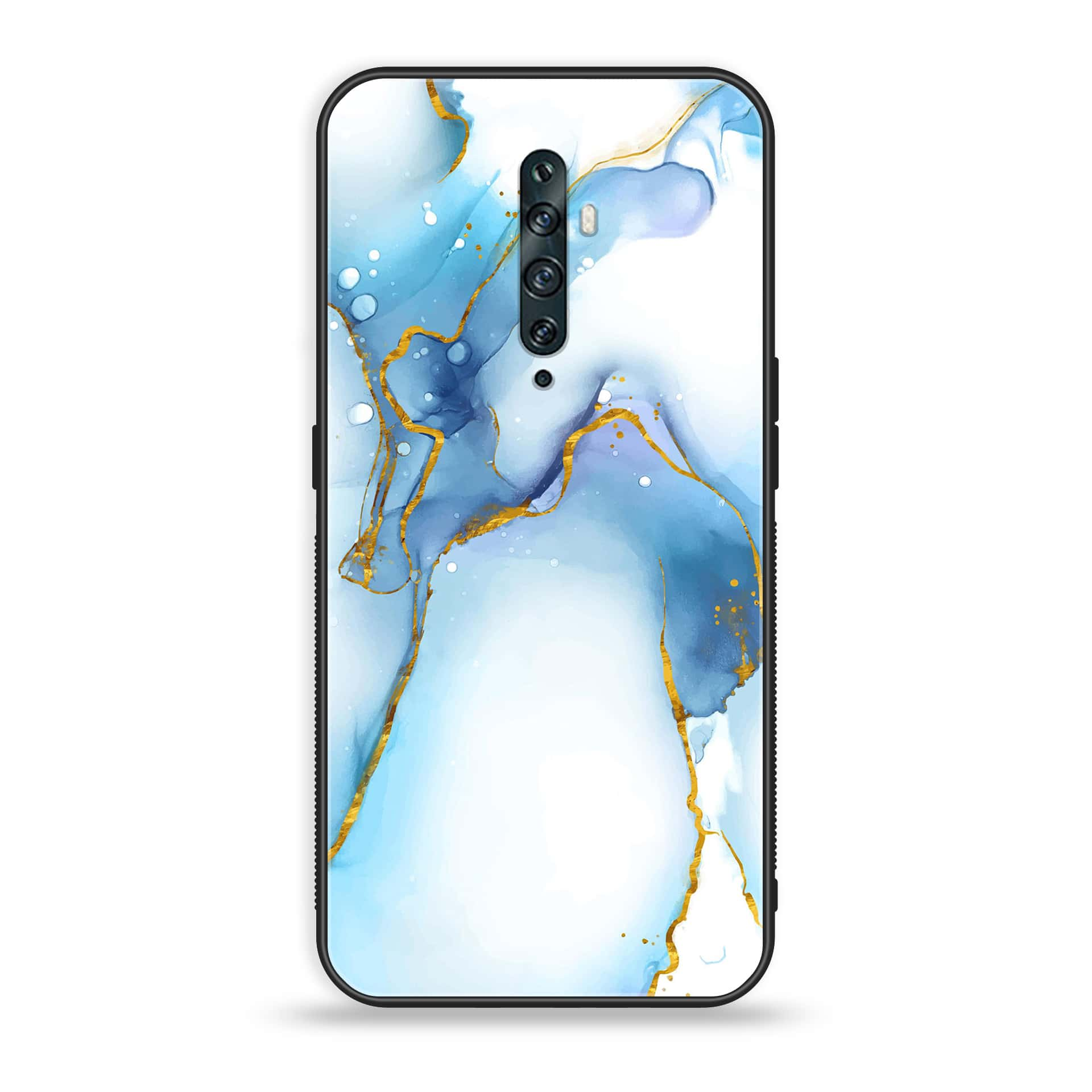 OPPO Reno 2f - Blue Marble Series V 2.0 - Premium Printed Glass soft Bumper shock Proof Case