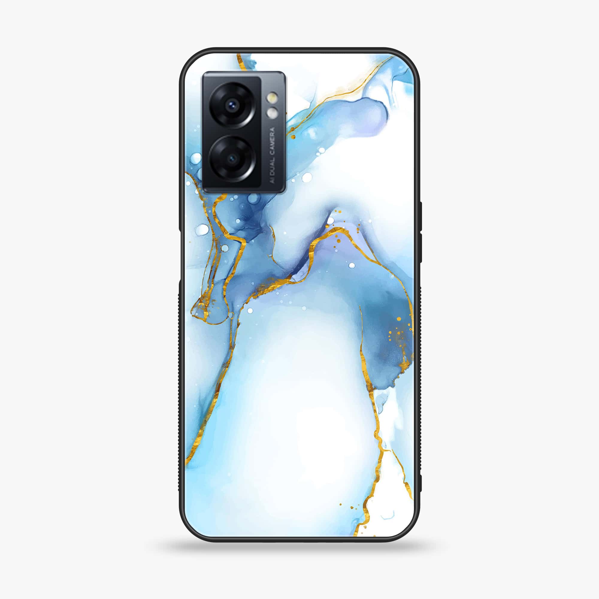 Oppo A77 4G - Blue Marble Series V 2.0 - Premium Metal Printed soft Bumper shock Proof Case