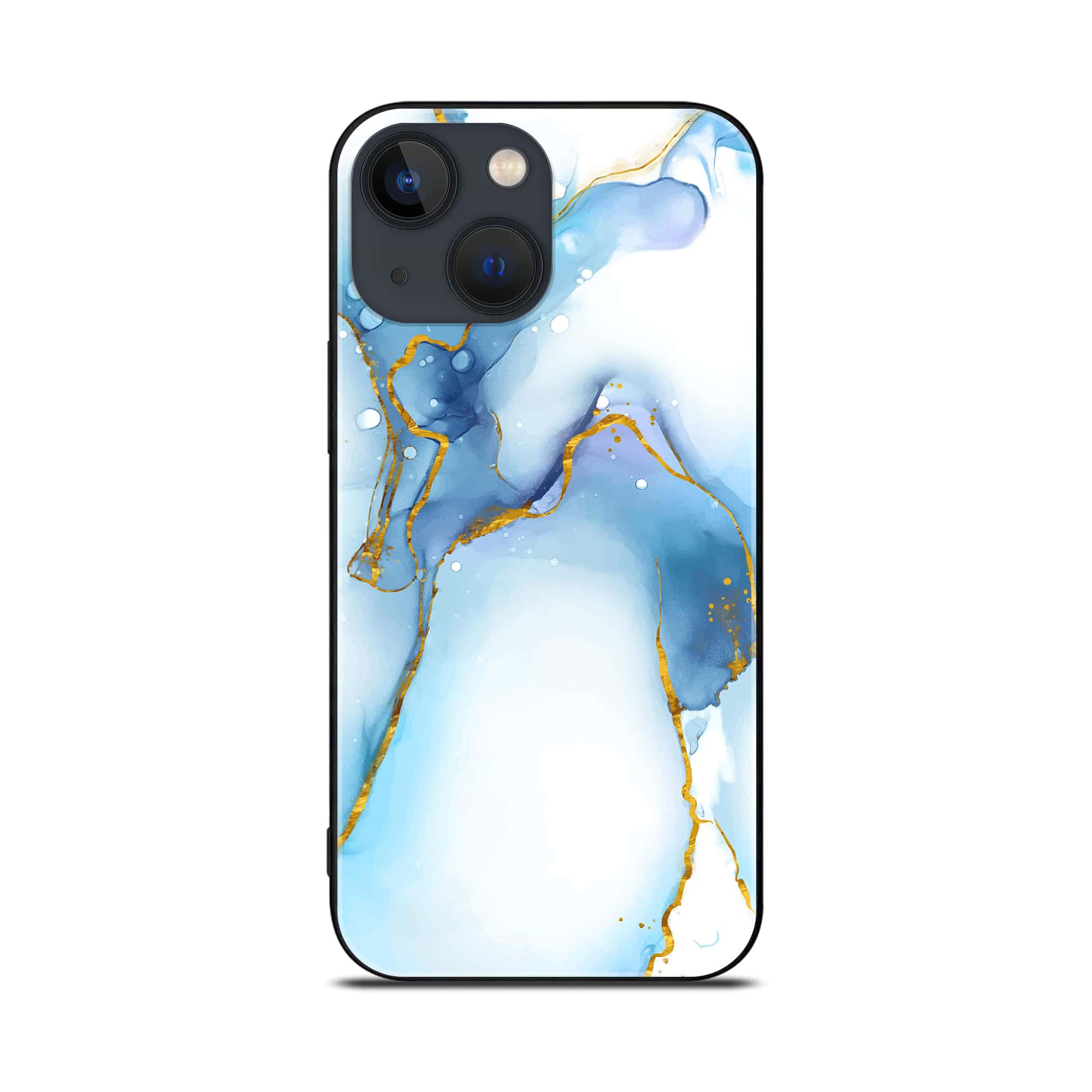 iPhone 14 - Blue Marble Series V 2.0 - Premium Printed Glass soft Bumper shock Proof Case