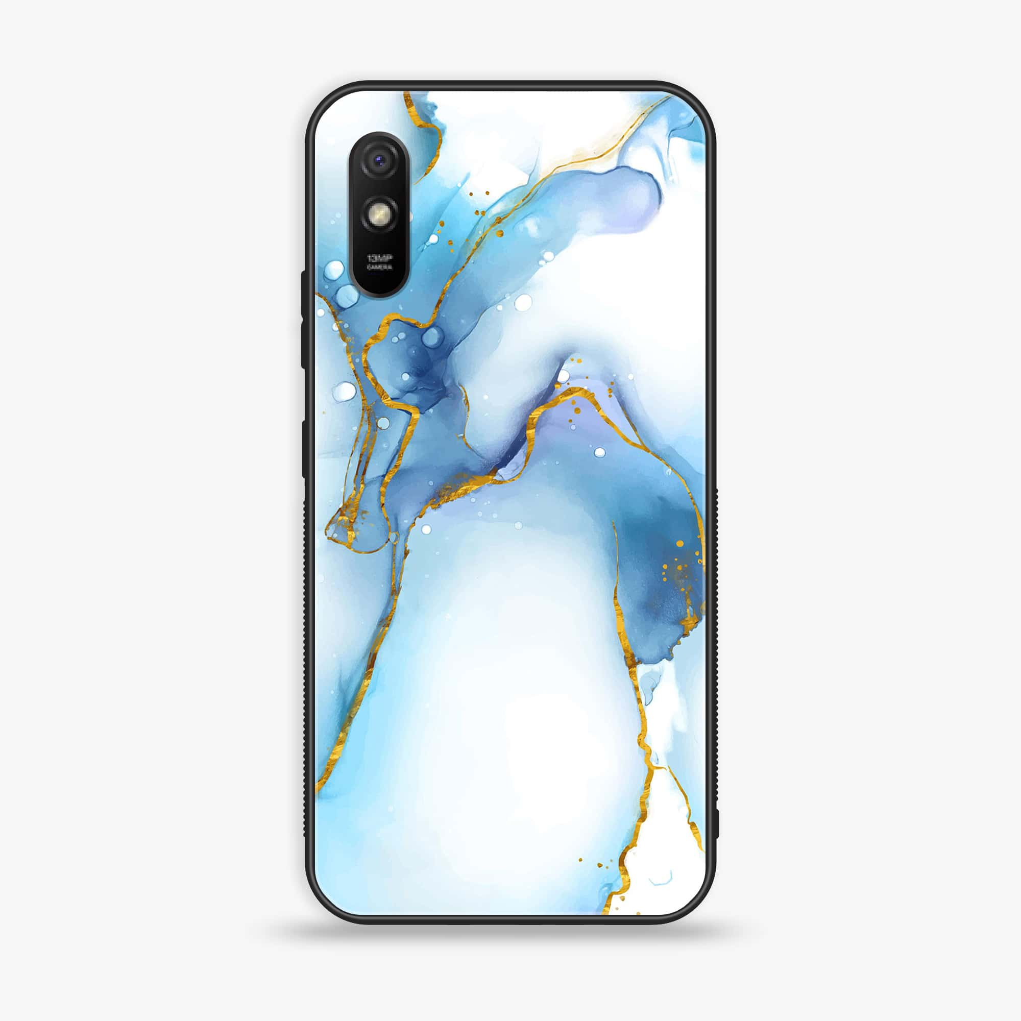 Xiaomi Redmi 9A - Blue Marble Series V 2.0 - Premium Printed Glass soft Bumper shock Proof Case