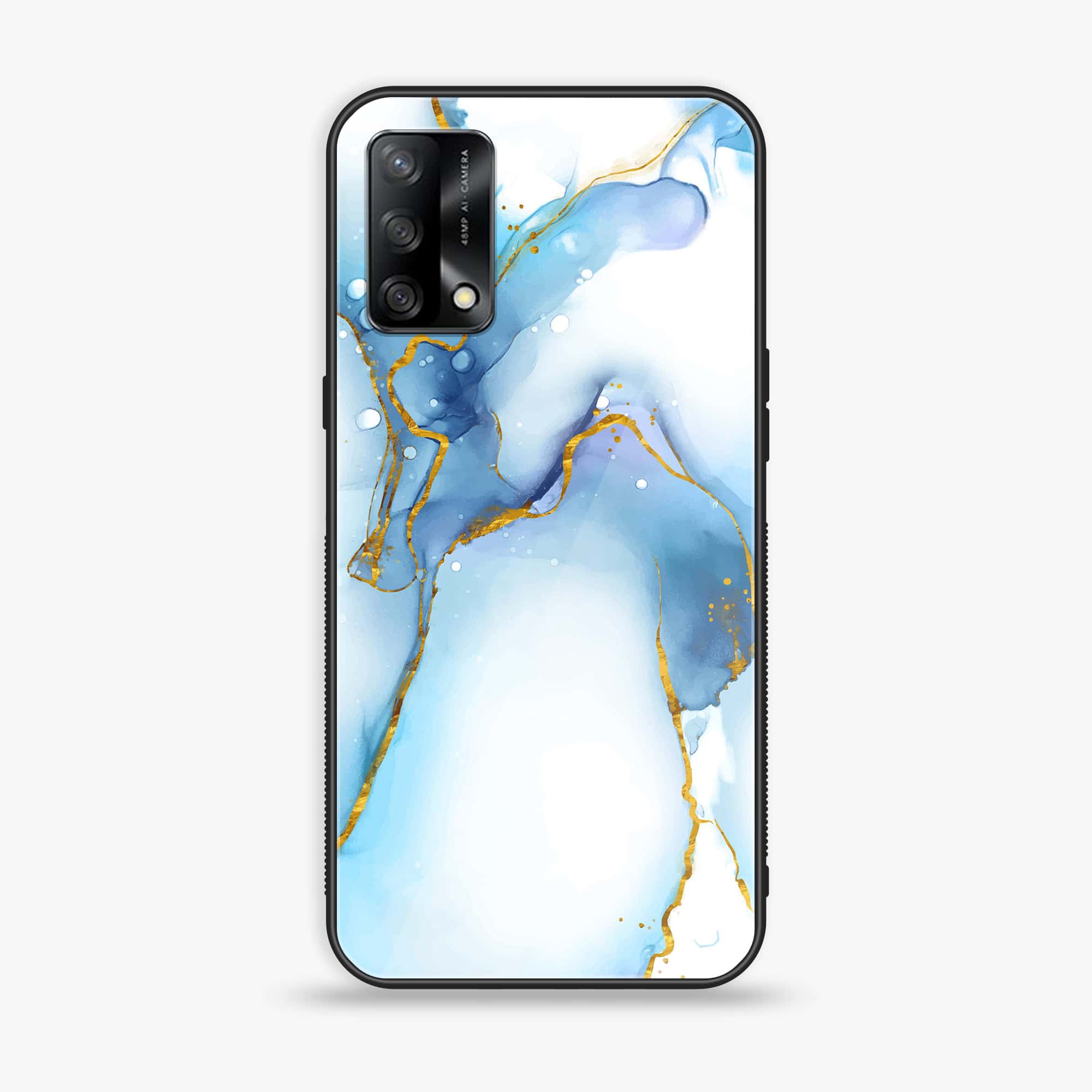 Oppo F19s - Blue Marble Series V 2.0 - Premium Metal Printed soft Bumper shock Proof Case