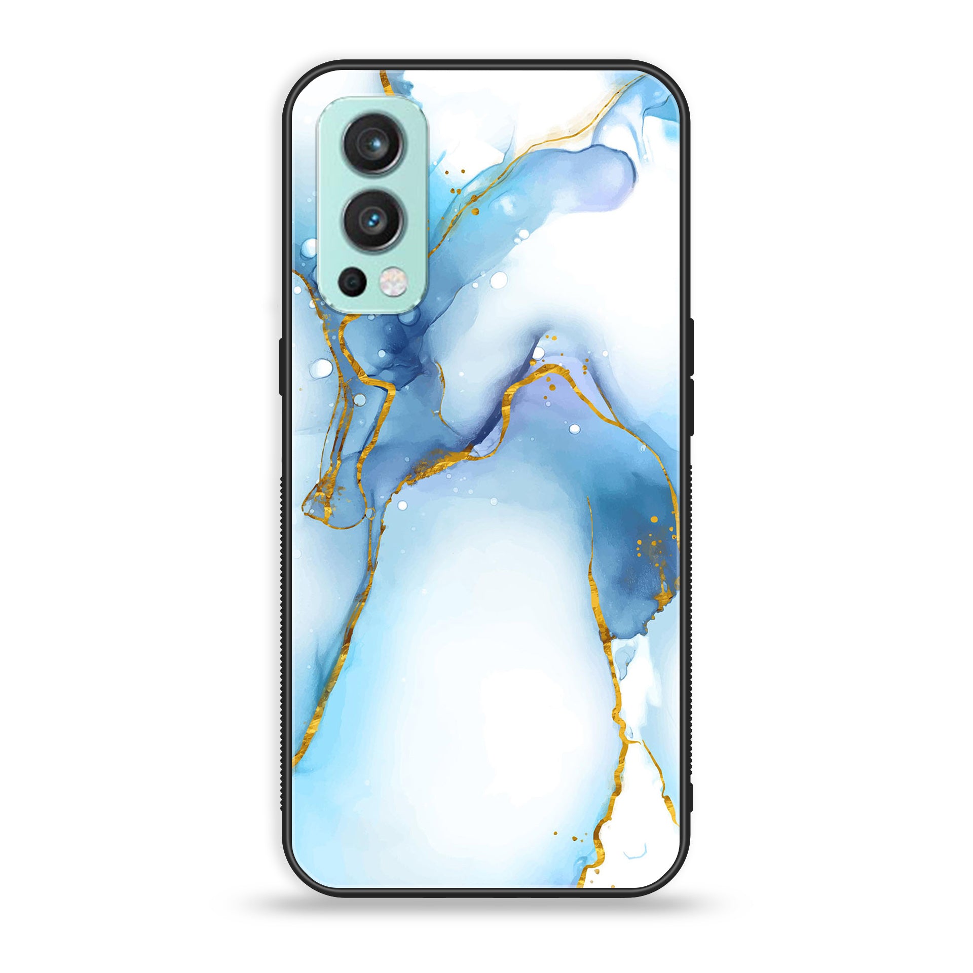 OnePlus Nord 2 5G - Blue Marble Series V 2.0 - Premium Printed Glass soft Bumper shock Proof Case