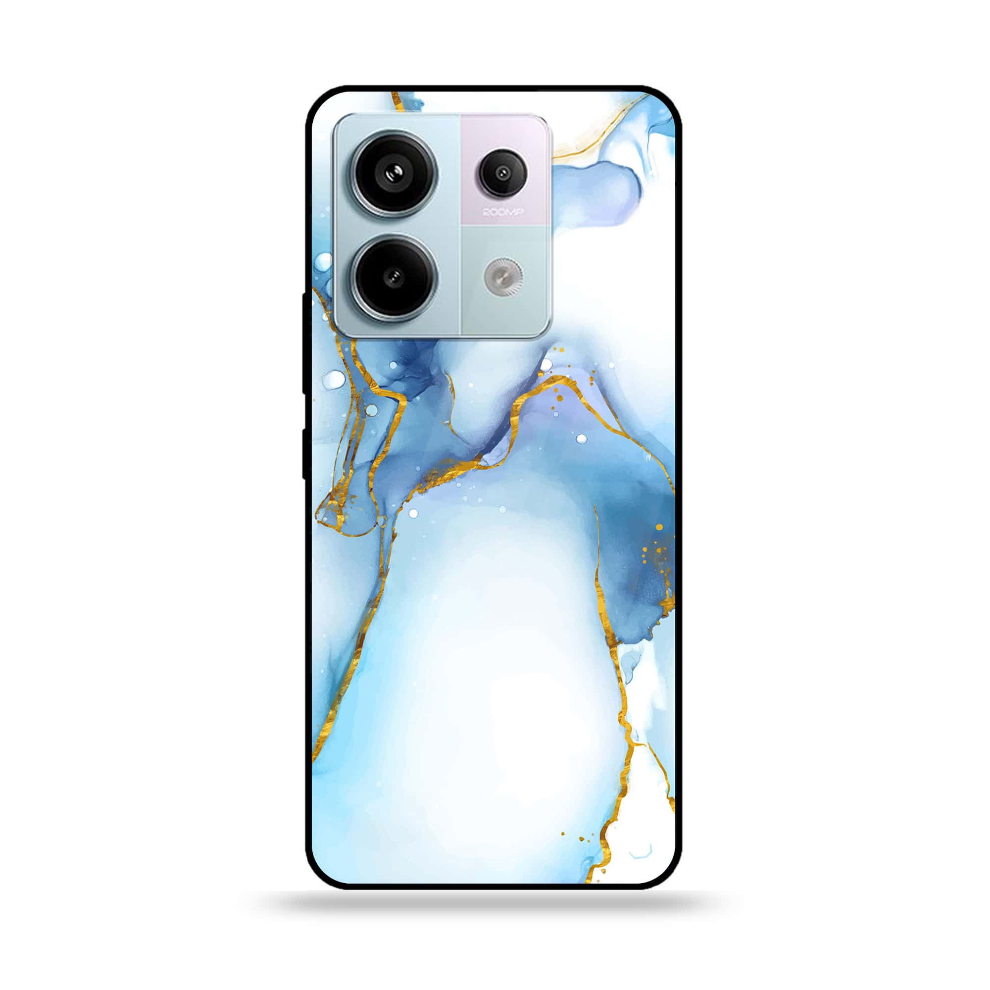 Redmi Note 13 - Blue Marble Series V 2.0 - Premium Metal Printed soft Bumper shock Proof Case