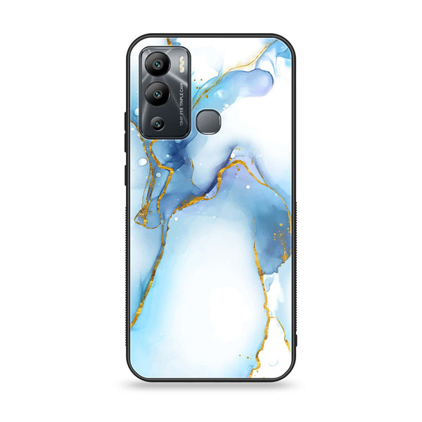 Infinix Hot 12 Play - Blue Marble Design 6 V 2.0 - Premium Metal Printed soft Bumper Shock Proof Case CS-7941