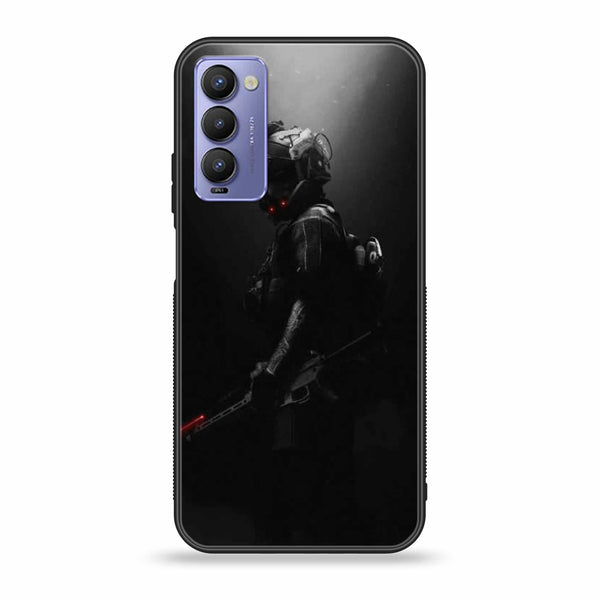 Tecno Camon 18/ 18P/ 18t - Black Art Design 9 Premium Printed Glass soft Bumper shock Proof Case CS-34901