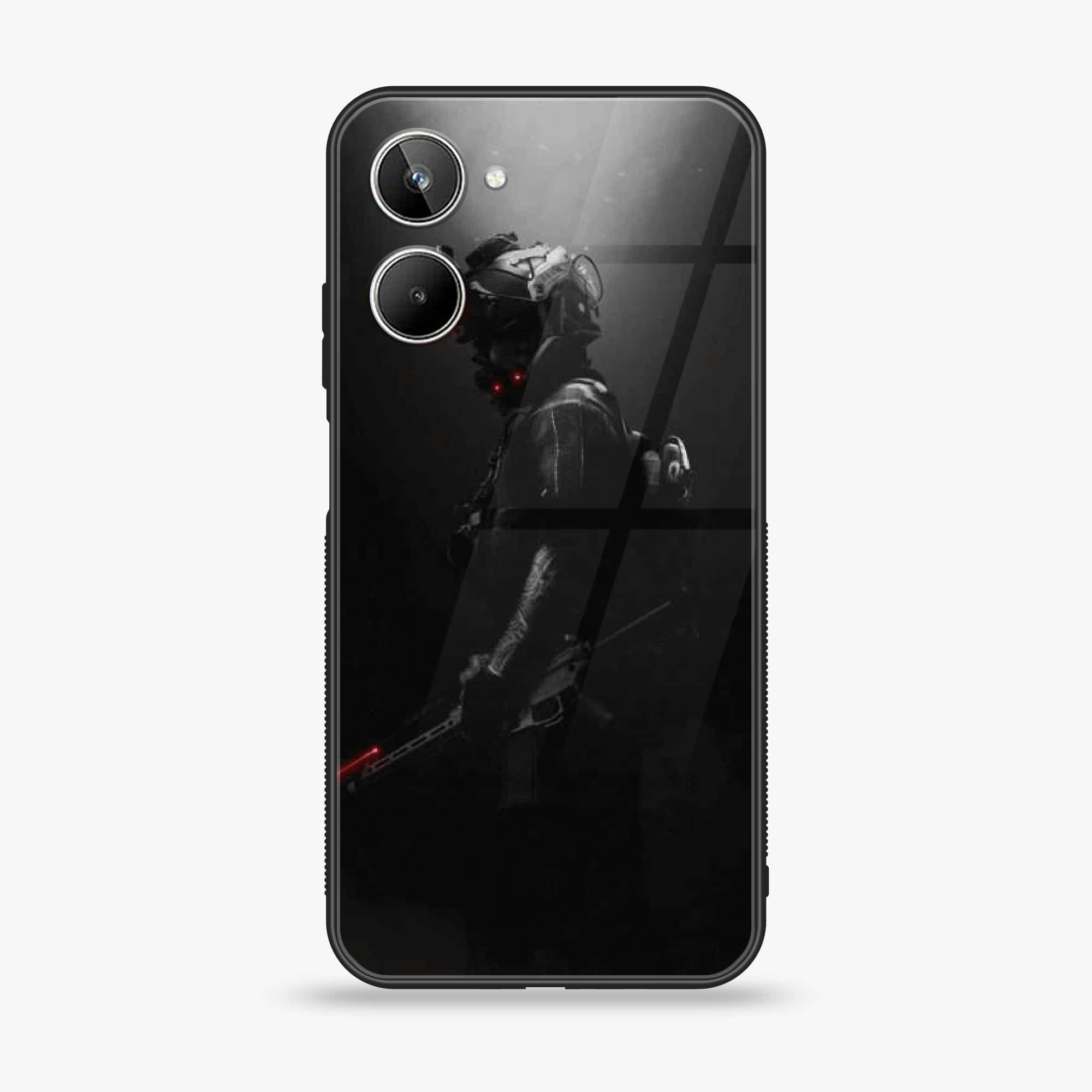 Realme 10 4G - Black Art Series - Premium Printed Glass soft Bumper shock Proof Case