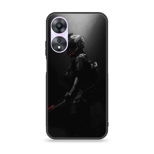Oppo A58 - Black Art Design 9  - Premium Printed Glass soft Bumper shock Proof Case  CS-36739