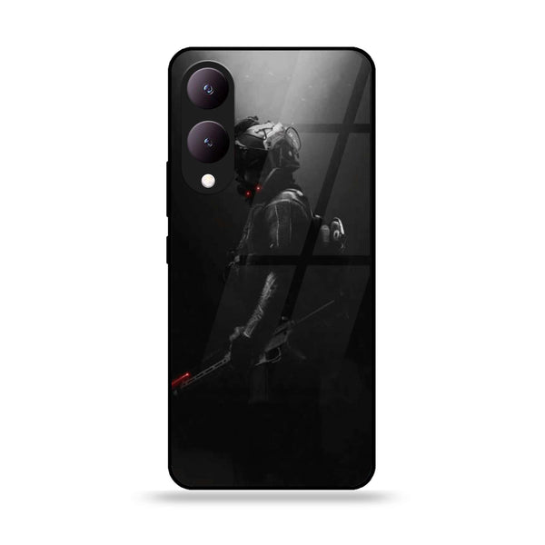 Vivo Y17S - Black Art Design 9 - Premium Printed Glass soft Bumper shock Proof Case CS-13343