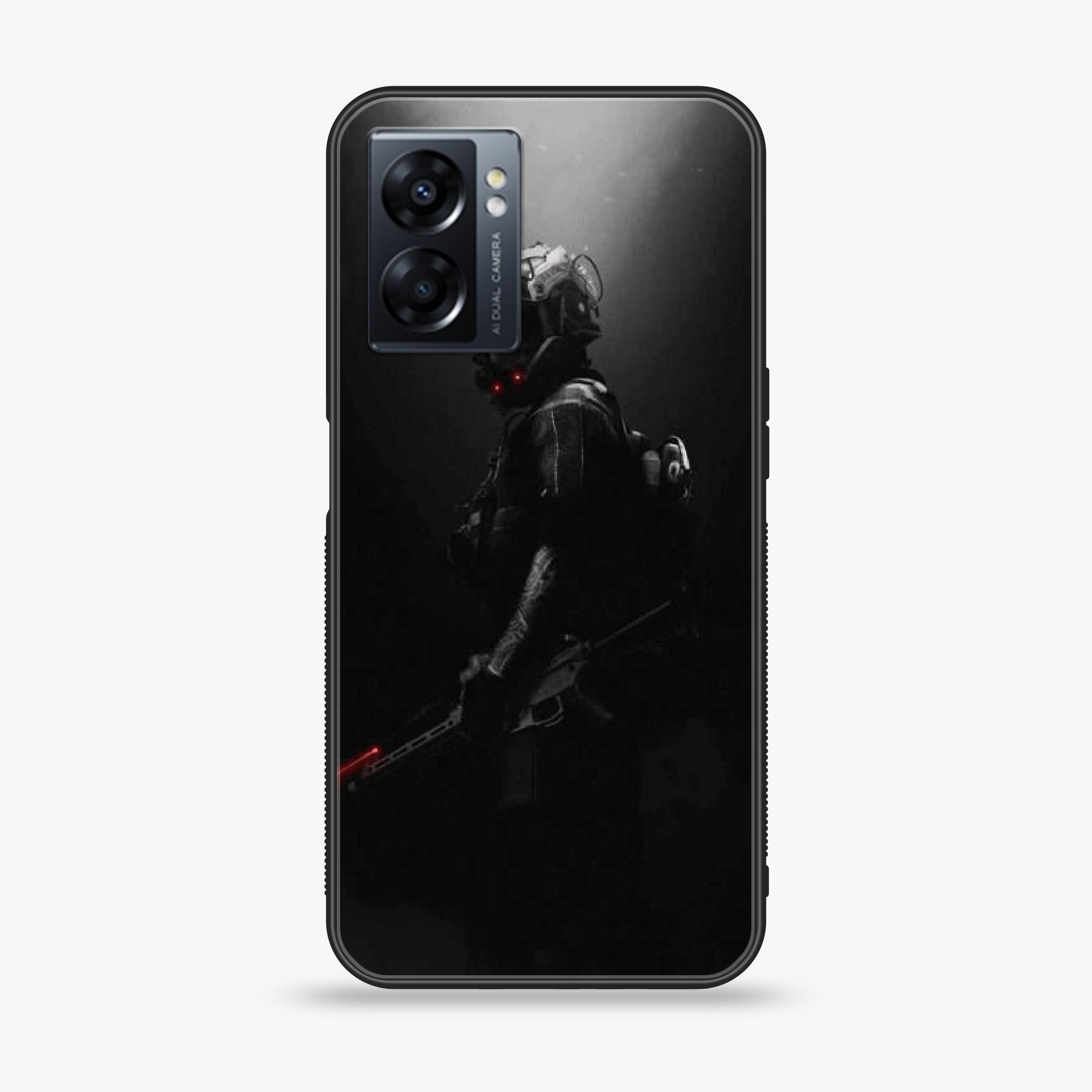 Oppo A77 4G - Black Art Series - Premium Metal Printed soft Bumper shock Proof Case