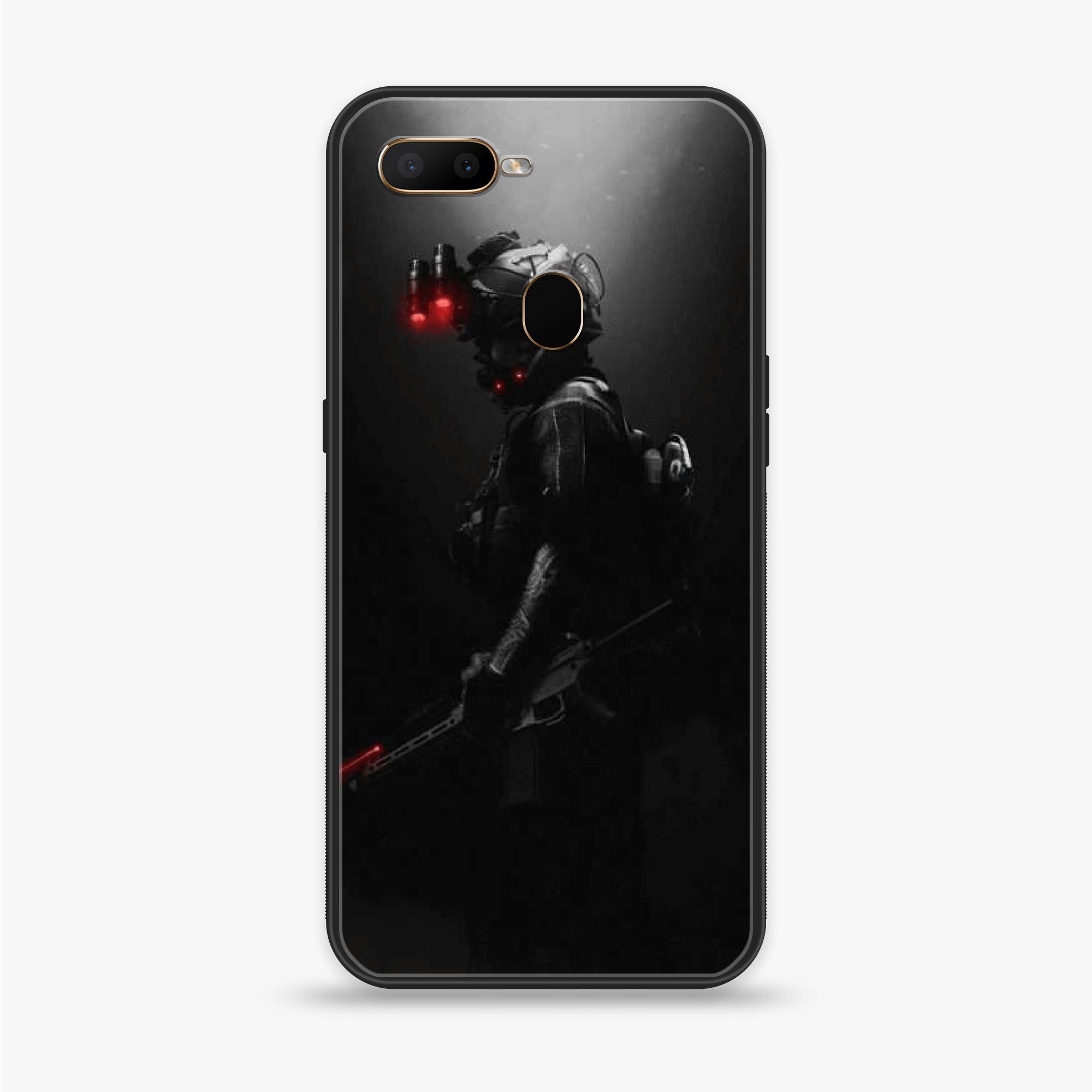 Oppo A12  - Black Art Series - Premium Printed soft Bumper shock Proof Case