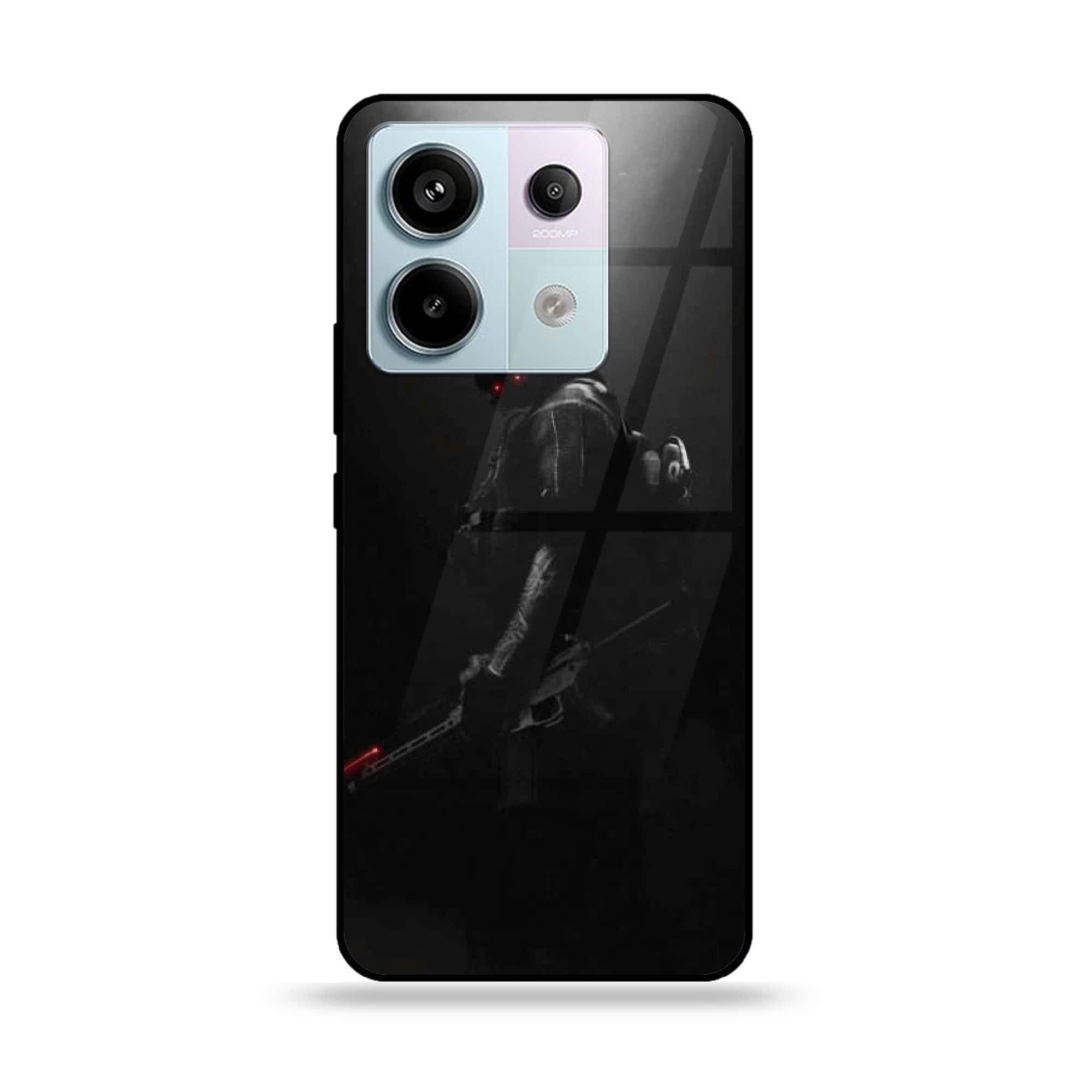 Redmi Note 13 - Black Art Series - Premium Metal Printed soft Bumper shock Proof Case