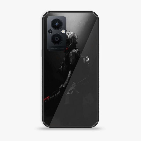 Oppo F21 Pro 5G - Black Art Design 9- Premium Printed Glass soft Bumper shock Proof Case CS-47988