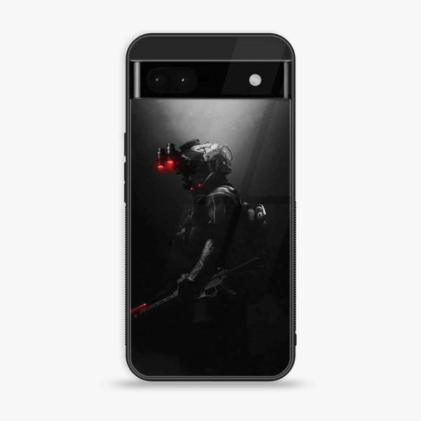 Google Pixel 6A - Black Art  Design 9 - Premium Printed Glass soft Bumper shock Proof Case CS-30754
