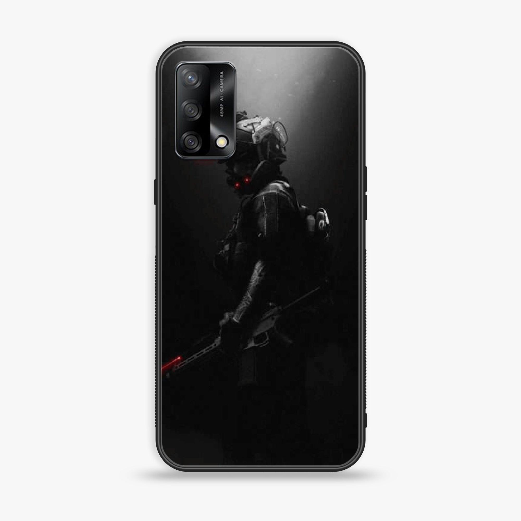 Oppo F19s  - Black Art Series - Premium Metal Printed soft Bumper shock Proof Case