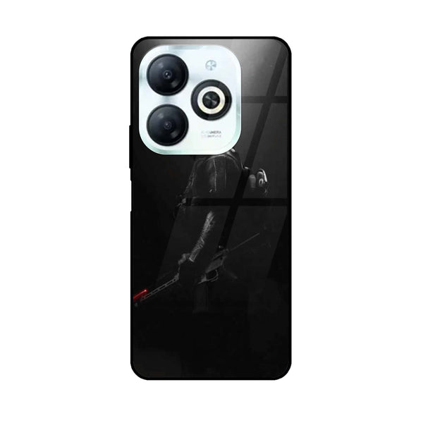 Infinix Smart 8 - Black Art Design 9 - Premium Printed Glass soft Bumper shock Proof Case CS-14837