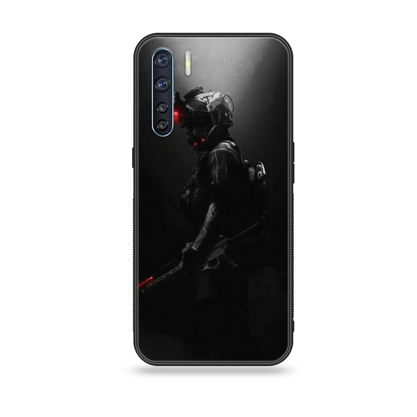 Oppo Reno 3 / A91 - Black Art Design 9  - Premium Printed Glass soft Bumper shock Proof Case  CS-24492