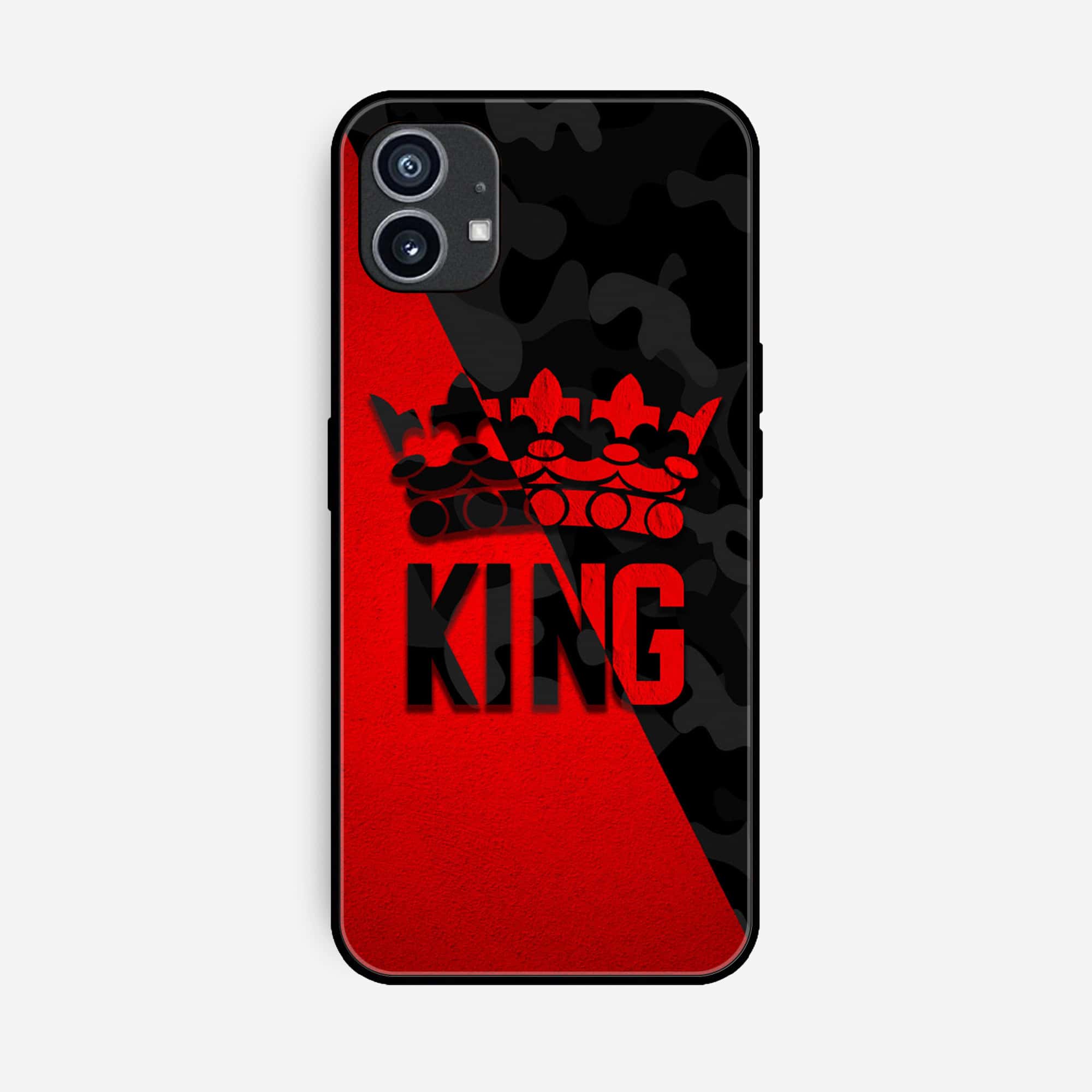 Nothing Phone 1  King Series V2.0 Series Premium Printed Glass soft Bumper shock Proof Case