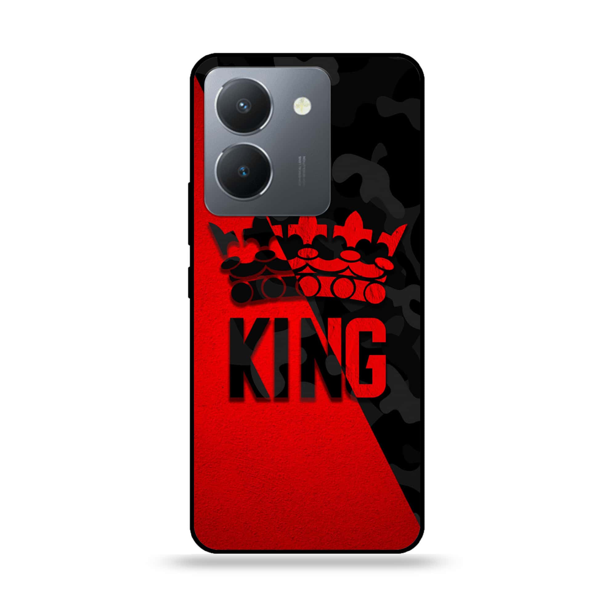 Vivo Y36 - King Series - Premium Printed Glass soft Bumper shock Proof Case