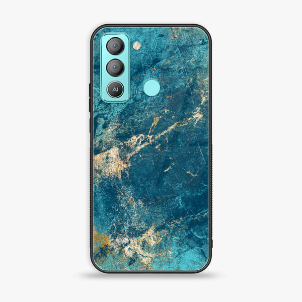 Tecno POP 5 LTE  - Blue Marble V 2.0 Design 4- Premium Printed Glass soft Bumper shock Proof Case CS-24973