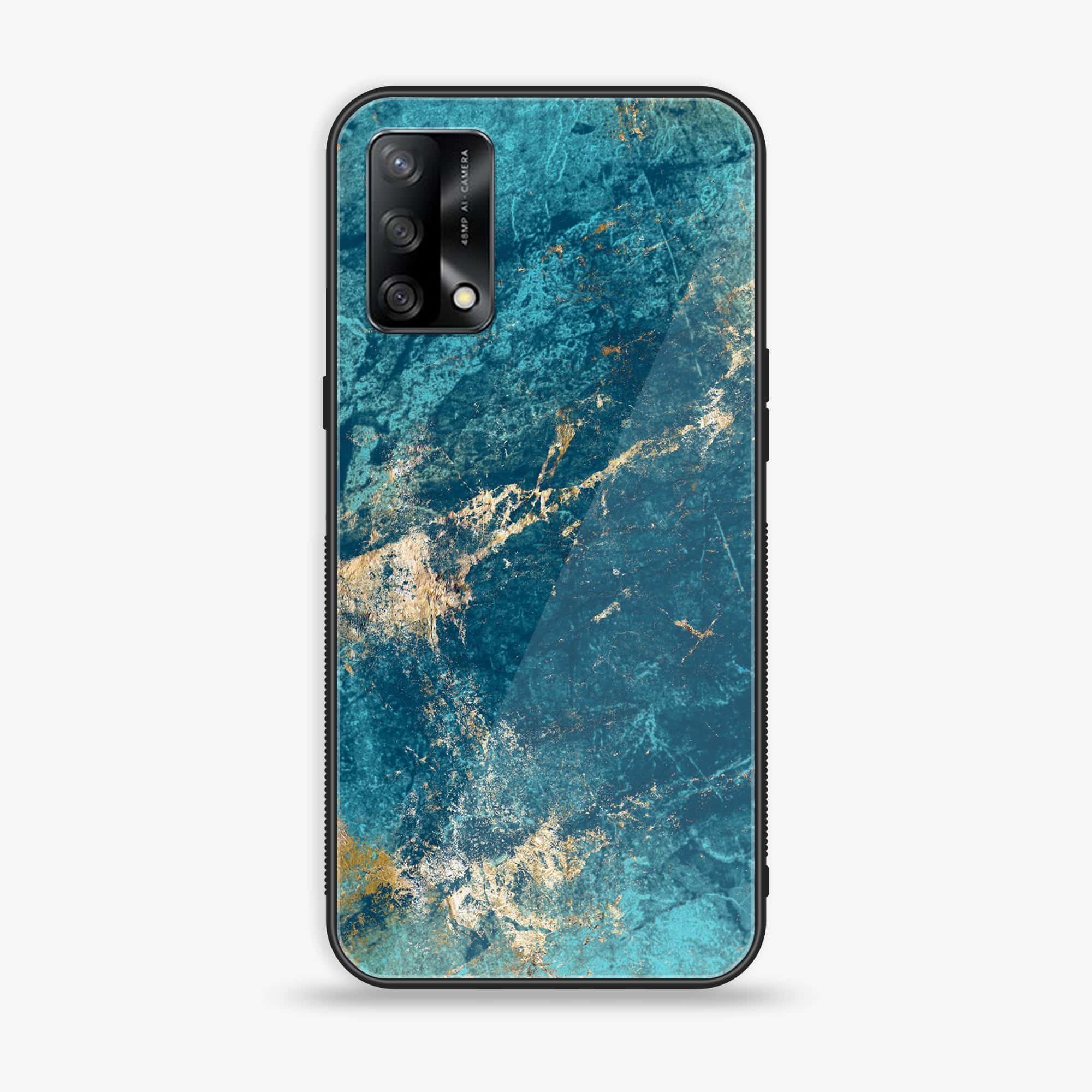 Oppo F19s - Blue Marble Series V 2.0 - Premium Metal Printed soft Bumper shock Proof Case