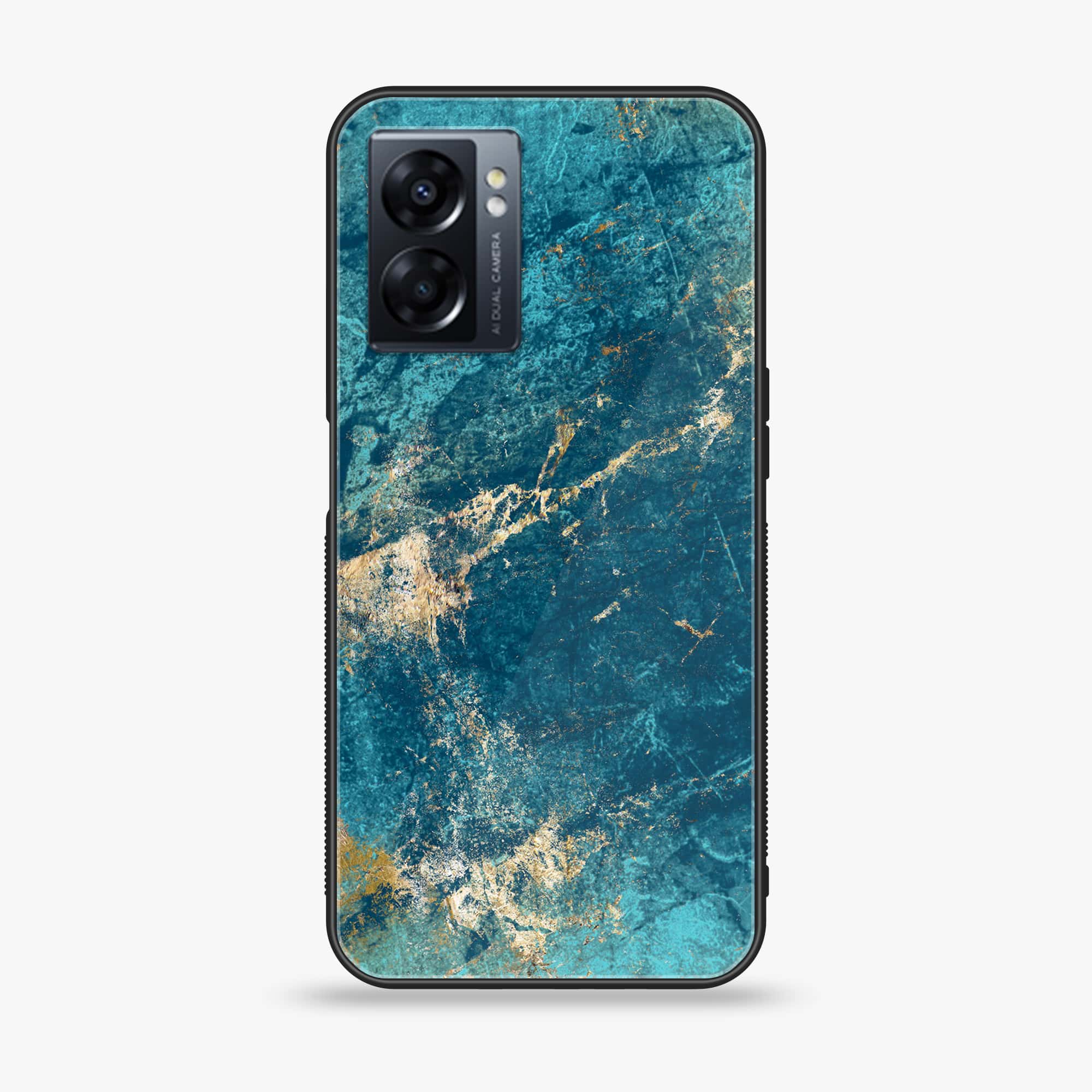 Oppo A77 4G - Blue Marble Series V 2.0 - Premium Metal Printed soft Bumper shock Proof Case