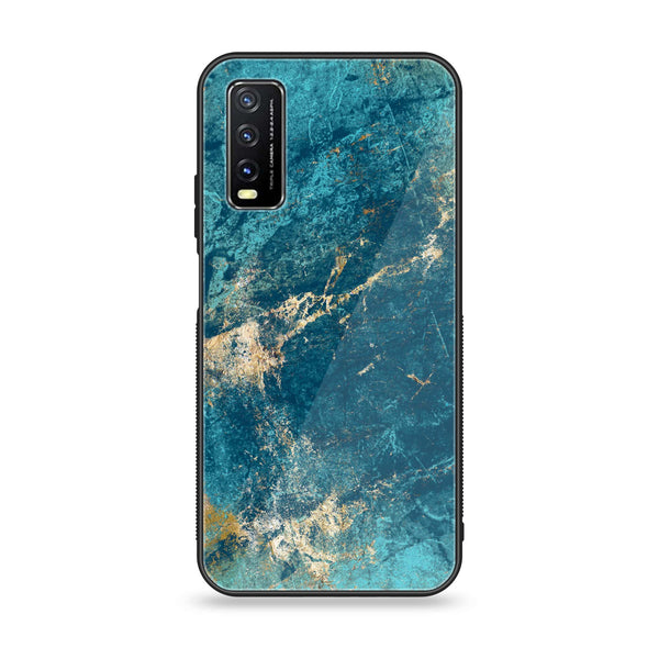 Vivo Y20 2021 Blue Marble 2.0  Design 9  Premium Metal Printed soft Bumper shock Proof Case  CS-30727