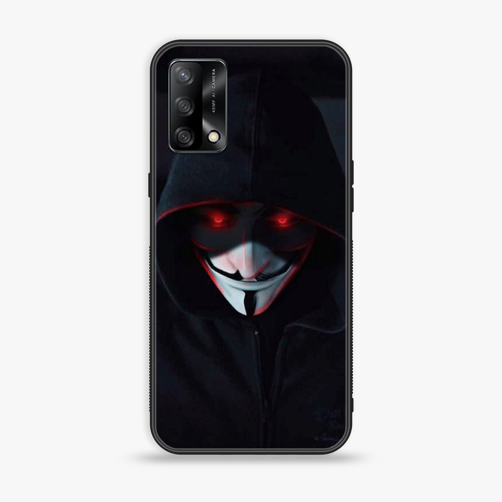 Oppo F19s  - Black Art Series - Premium Metal Printed soft Bumper shock Proof Case