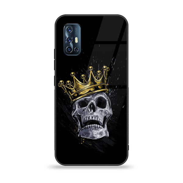 Vivo V17  - King Series V 2.0   Design 5 - Premium Printed Glass soft Bumper shock Proof Case  CS-19076