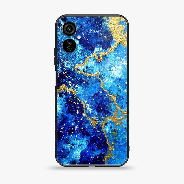 Tecno Camon 19 Neo Blue Marble V 2.0 Design 4  Premium Printed Glass soft Bumper shock Proof Case CS-16047 CS-16048