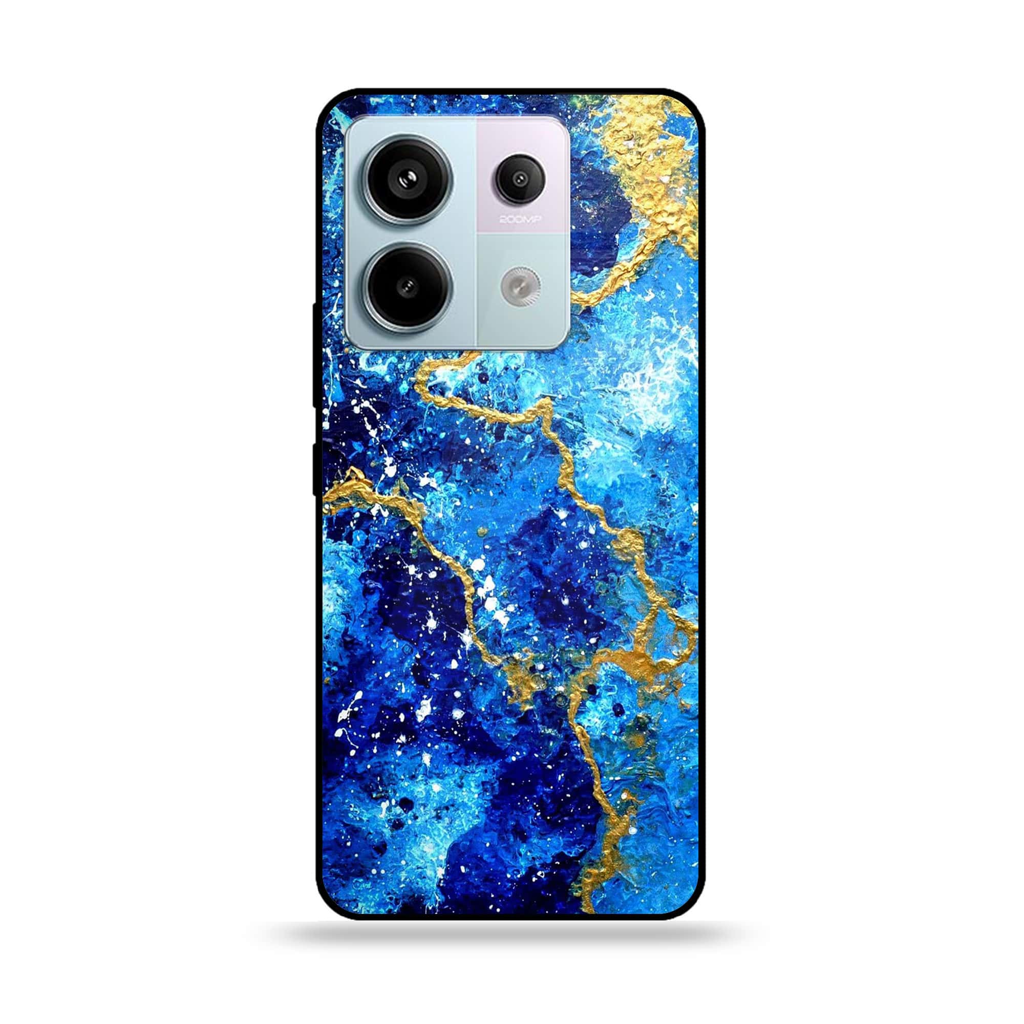 Redmi Note 13 - Blue Marble Series V 2.0 - Premium Metal Printed soft Bumper shock Proof Case