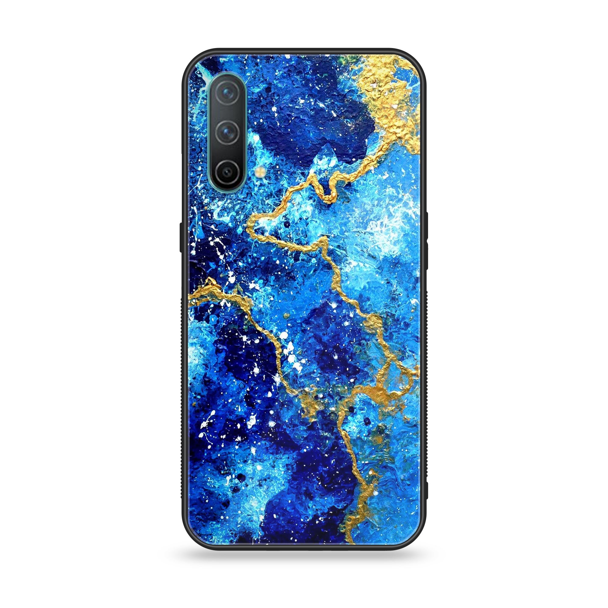 OnePlus Nord CE 5G - Blue Marble Series V 2.0 - Premium Printed Glass soft Bumper shock Proof Case