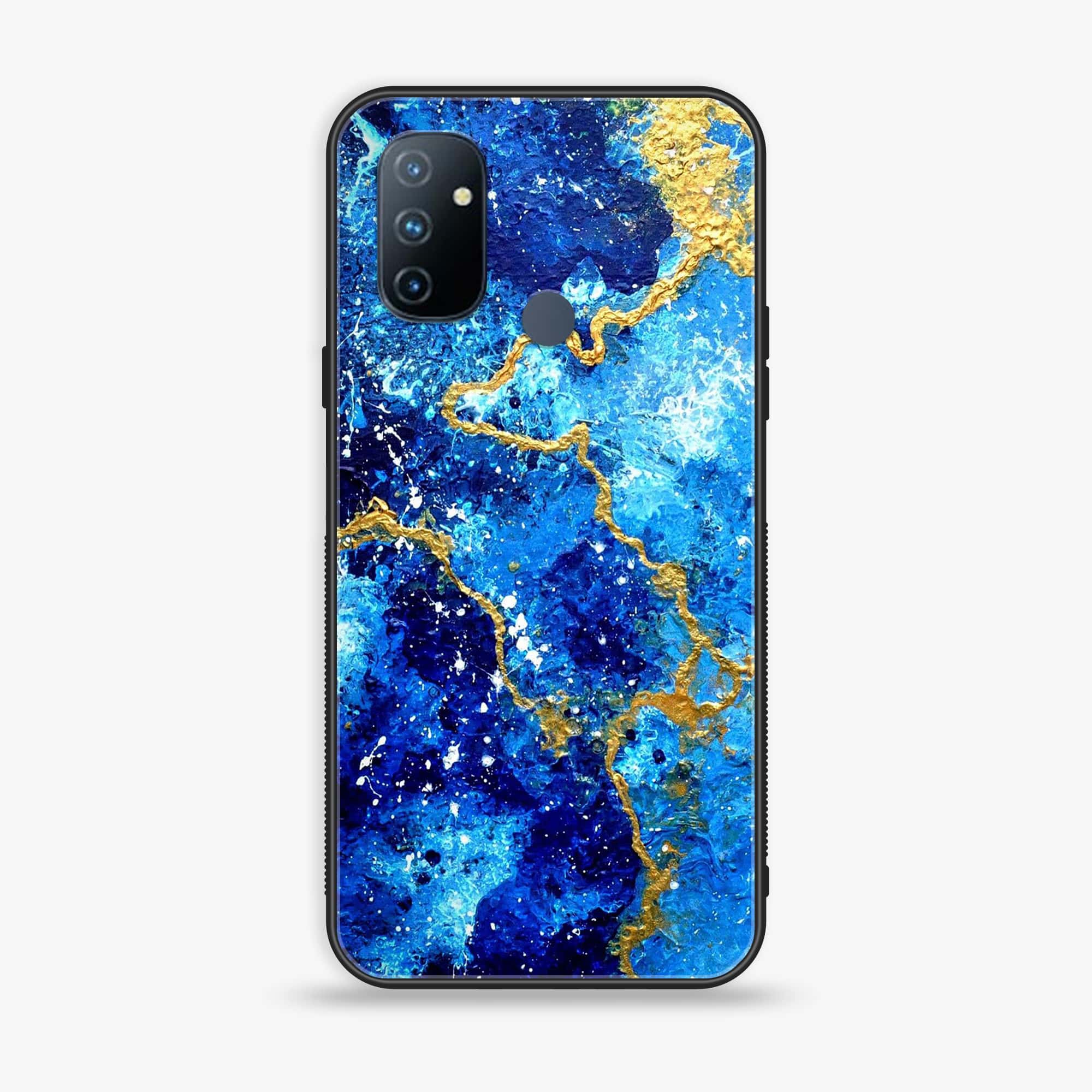 OnePlus Nord N100 Blue Marble V 2.0 Series Premium Printed Glass soft Bumper shock Proof Case