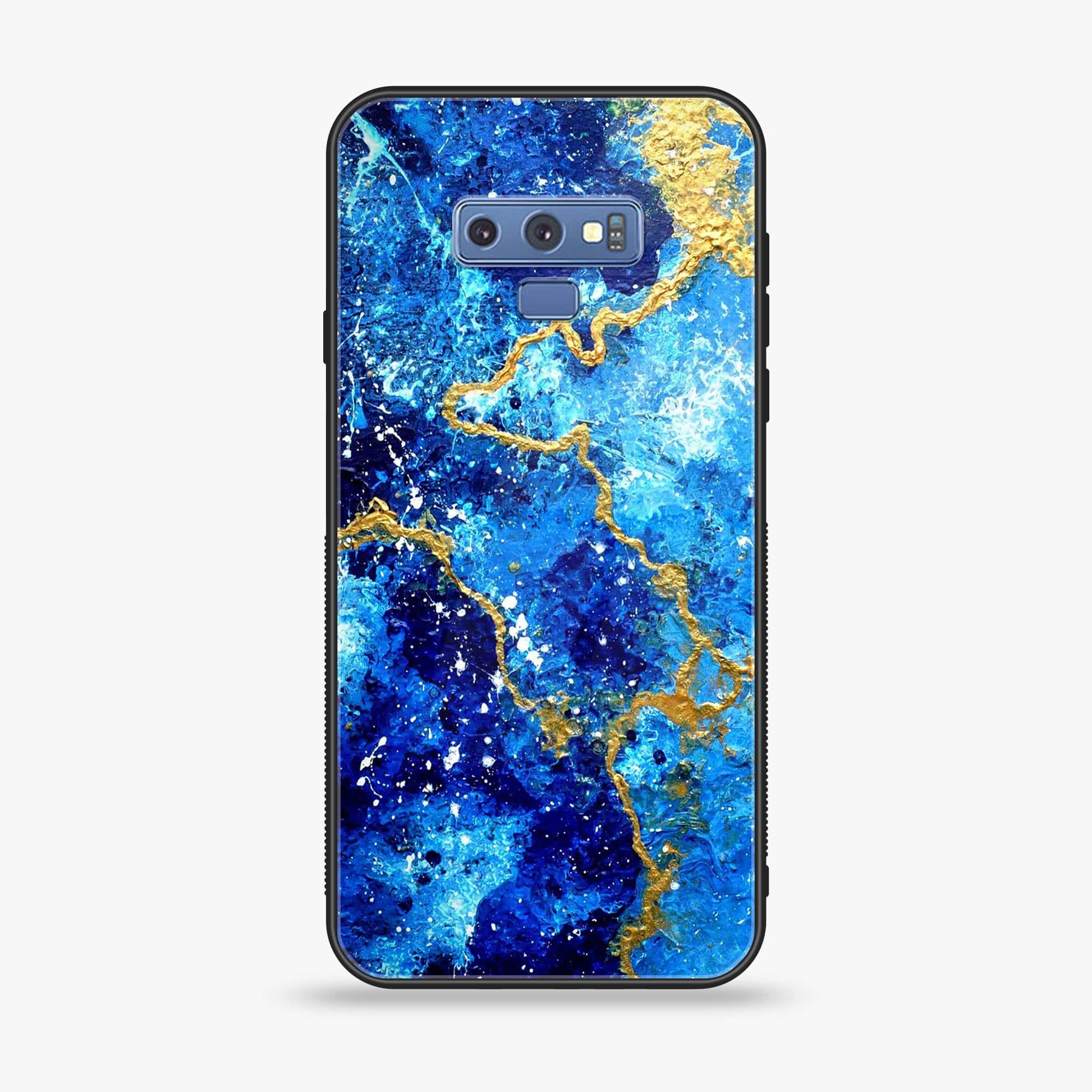 Samsung Galaxy Note 9 - Blue Marble Series V 2.0 - Premium Printed Glass soft Bumper shock Proof Case