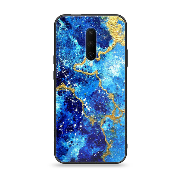 OnePlus 7 Pro - Blue Marble V 2.0 Design 4 - Premium Printed Glass soft Bumper shock Proof Case CS-16789