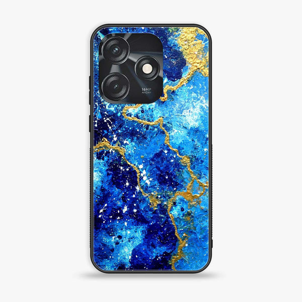 Tecno Spark 10C - Blue Marble 2.0 Design 4  - Premium Printed Glass soft Bumper shock Proof Case  CS-41953
