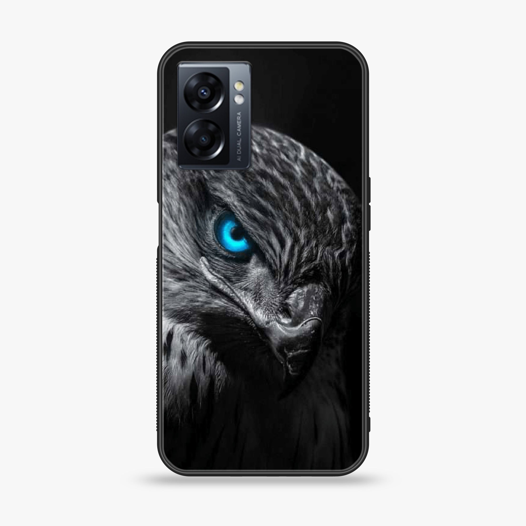 Oppo A77s - Black Art Series - Premium Printed Glass soft Bumper shock Proof Case