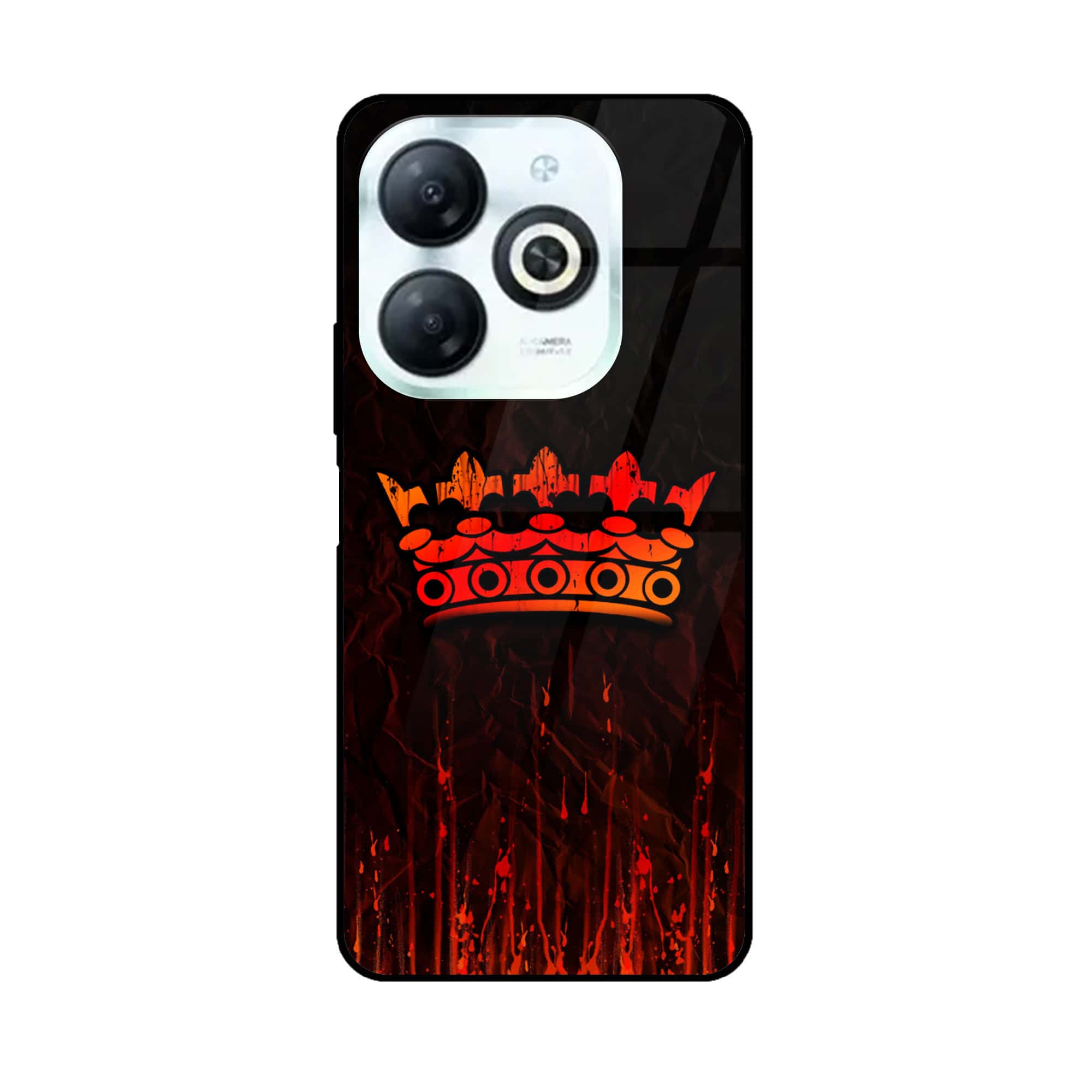 Tecno Spark 20 - King Series V 2.0 - Premium Printed Glass soft Bumper shock Proof Case